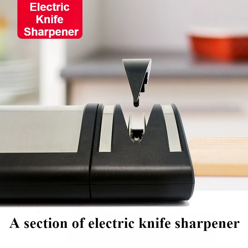 

Automatic Knife Sharpener – Quick & Easy, Diamond Grinding Wheel, Polishes Blades, Black (Perfect for Kitchen Use)