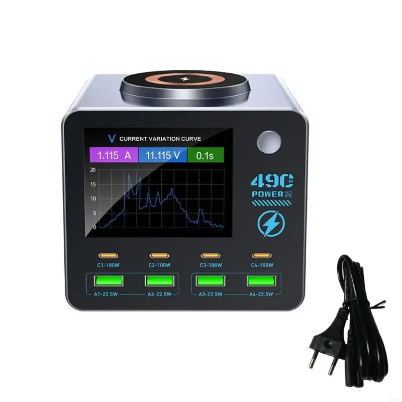 PD100W Charging Head with USB Type C Port Chargings Adapter Plastic Texture for Travel Various Device Charging Use F19E