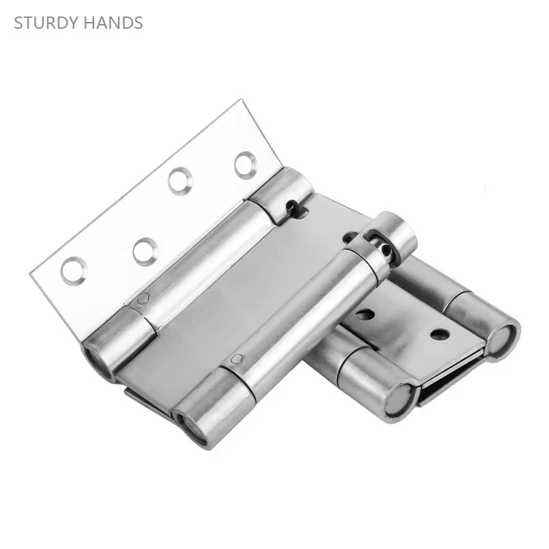 

2PC thickened stainless steel double leaf spring hinge with inner and outer free door closer, door closing and return hinge