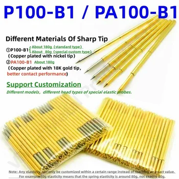 P100-B1 스프링 테스트 프로브 P100-B 테스트 핀 PA100-B PA100-B1 테스트 도구, 직경 33.35mm, 1.36mm 니들 팁 직경 0.99mm, 20 100 개 