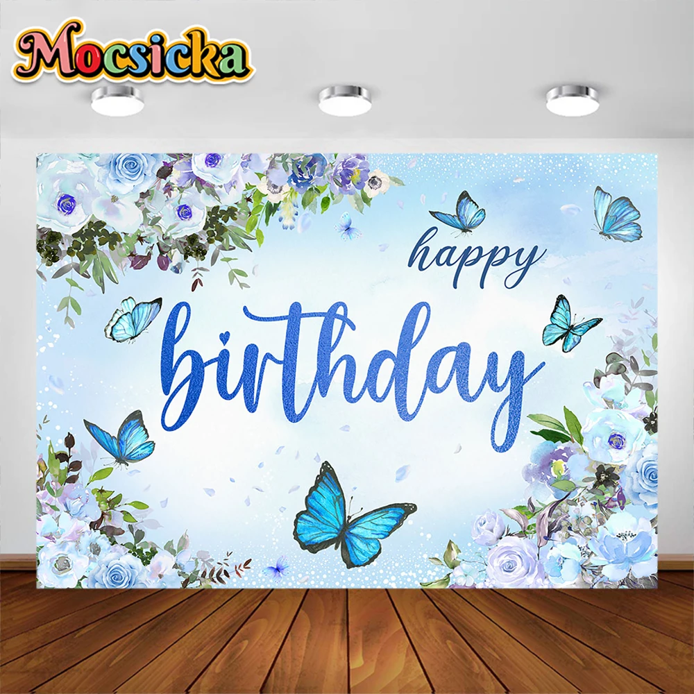 Oh Baby Photography Backdrop Happy Birthday Decor Underwater World Background Kids Portrait Customisable Studio Props Banner