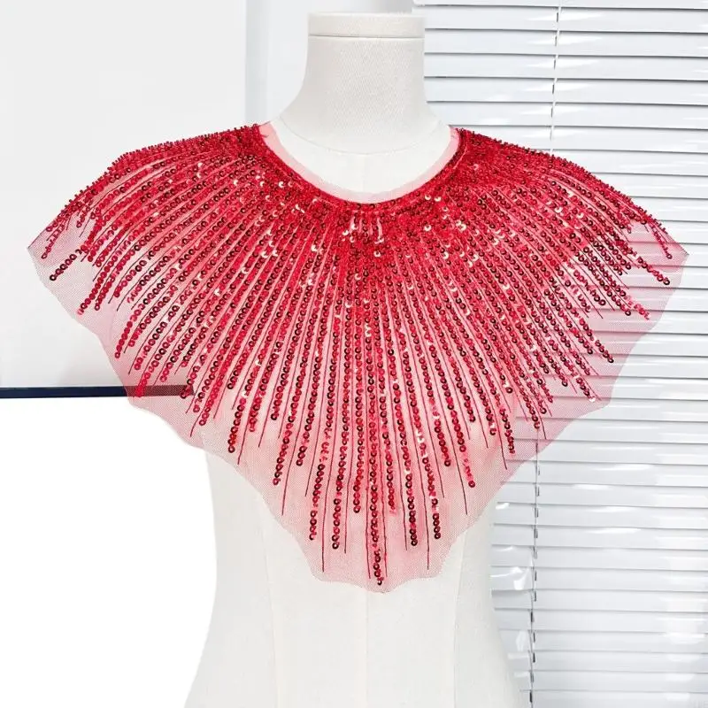 31bf elegante colar falso com colar bordado com elegante