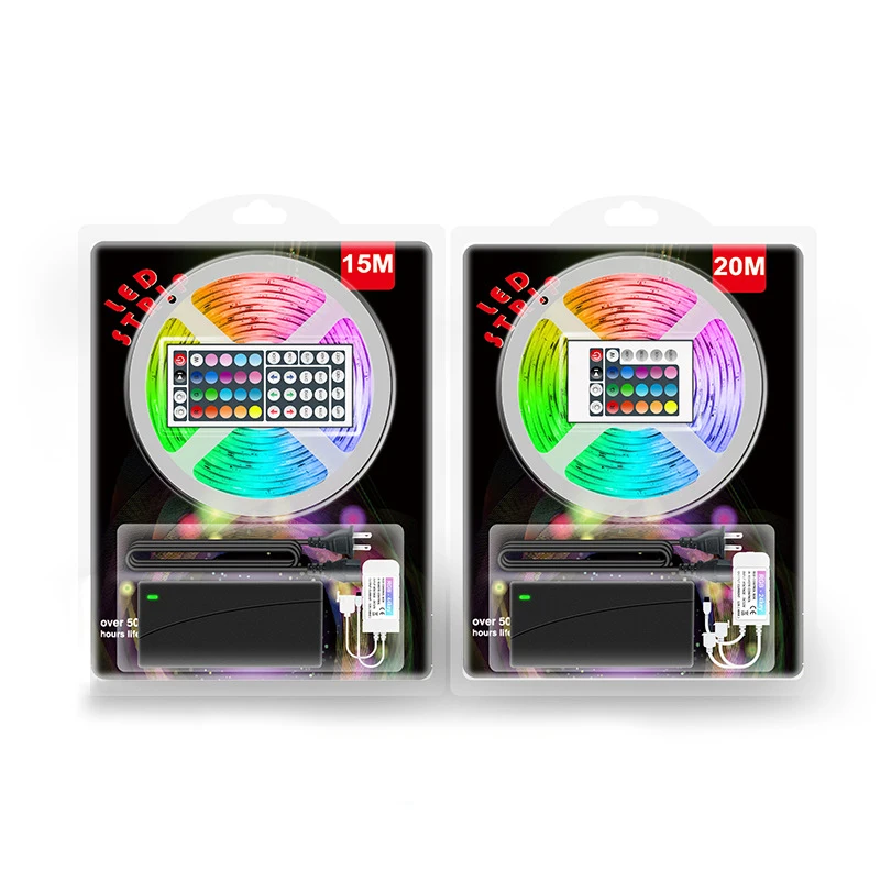 

LED strip light 5050RGB set of drip glue waterproof 44 keys 5m Absorbent plastic colour changing soft strip light