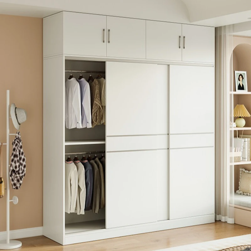 

cream wind sliding door clothes closet household storage rental room wood wardrobe bedroom armario de ropa Organizer furniture