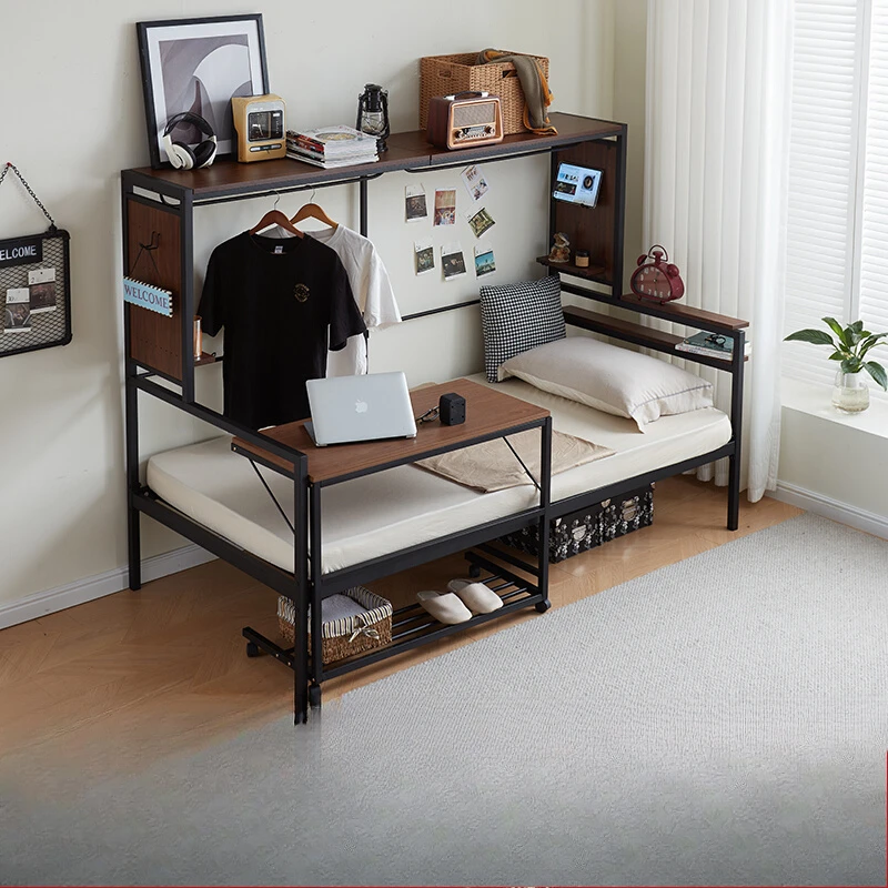 

Small rental house iron frame bed household thickened reinforced wrought iron children's iron single bed