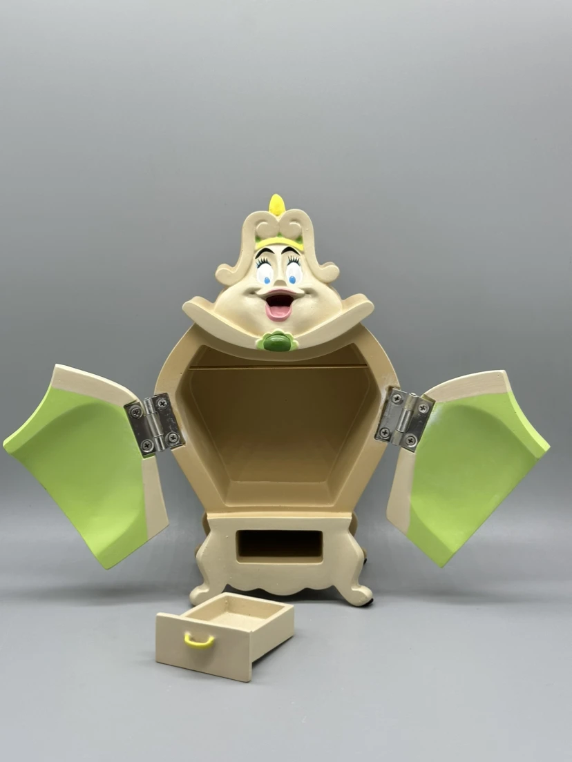 Beauty And The Beast Toys Anime Figure Night Lights Candlesticks Cogsworth Clock Ornaments Collectible Model Gift jewelry box