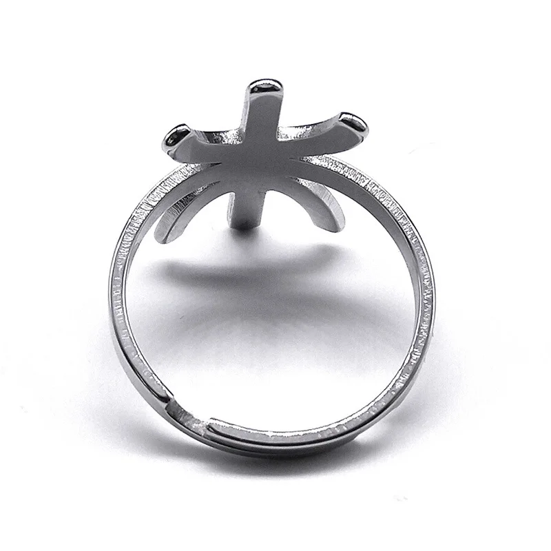 2024 New stainless steel African Amazigh letter Ring fashion light luxury titanium steel ring accessories