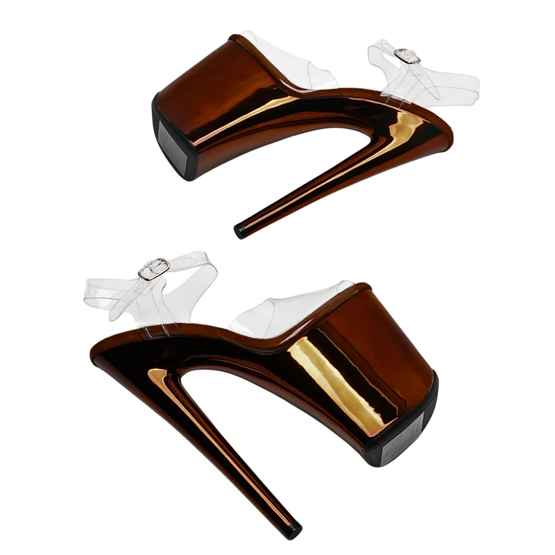Leecabe 20cm/ 8inches  Clear PVC  upper small open toe fashion sexy   platform high heel  stripper heel pole dance Sandals shoes