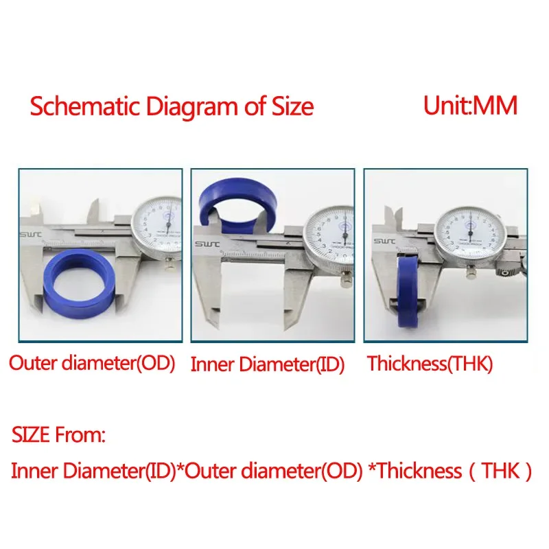 UN Radial Shaft Hydraulic Seal ID 8-19MM Polyurethane Piston Shaft Piston Rod PU Single Lip U-shaped Cup Oil Seals