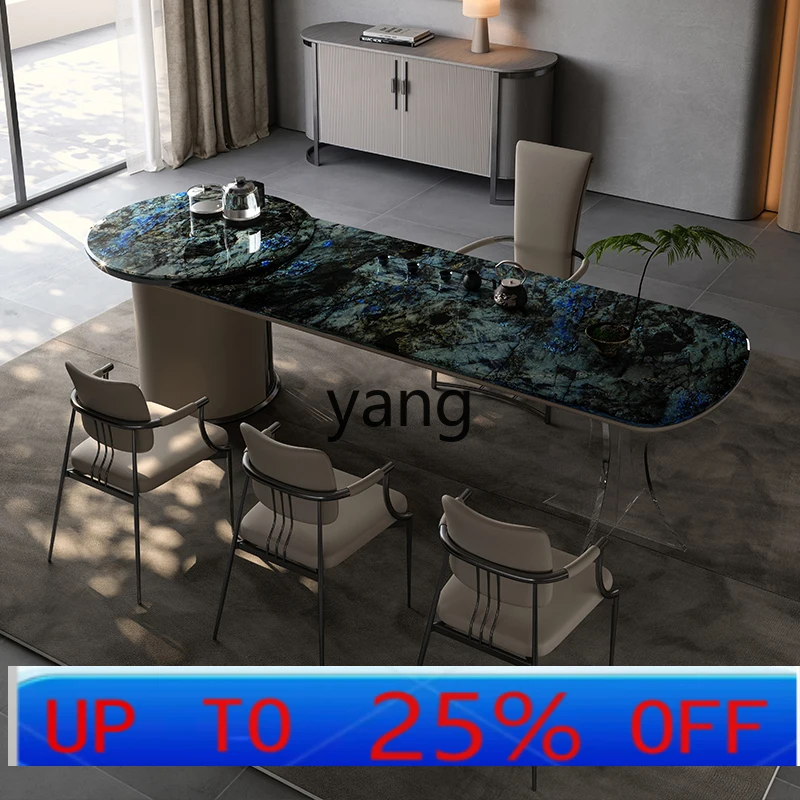 LMM light luxury rock plate tea table combination high-end luxury stone tea table