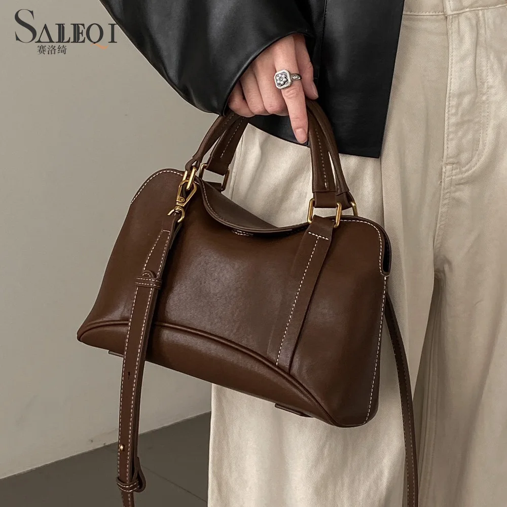 

Genuine Grade Cow Leather Women's Shoulder Crossbody Bag Luxury Designer Brand Ladies Cowhide Small Handbag for Woman Tote New