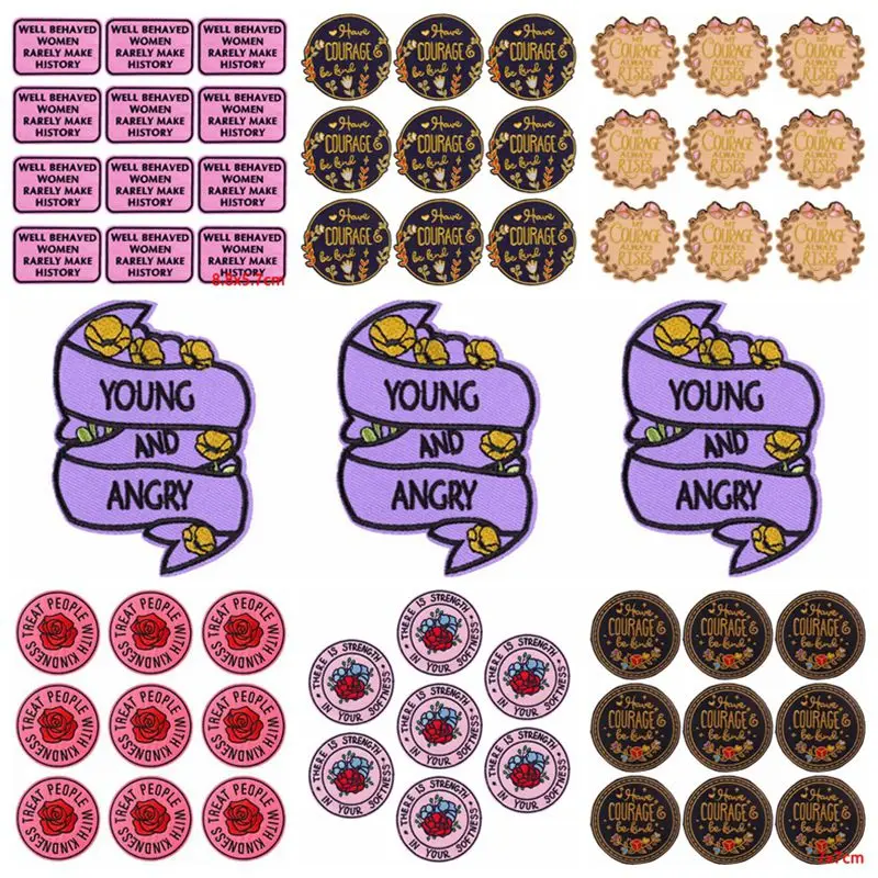 

10 шт./партия, нашивки с вышивкой «Позитивные слова»