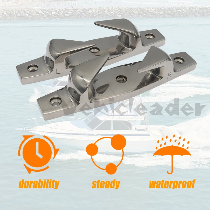 4.6/5.9inch Anchoring Mooring Cleats Left Right Stainless Steel Fairlead Angled Bow Chocks Yacht Deck Dock Mooring Rope Cleat