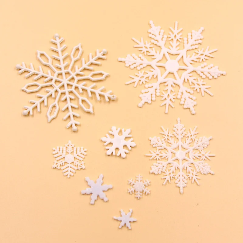 1 confezione di fiocchi di neve in plastica Multi tipo di fiocchi di neve artificiali per la decorazione domestica di natale decorazioni con