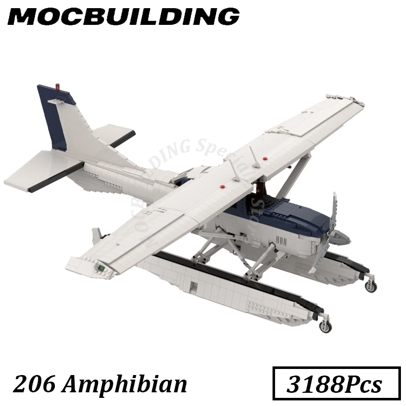 

206 Amphibian Floatplane Plane Model Display MOC Building Blocks Bricks Construction Toys Gifts Christmas