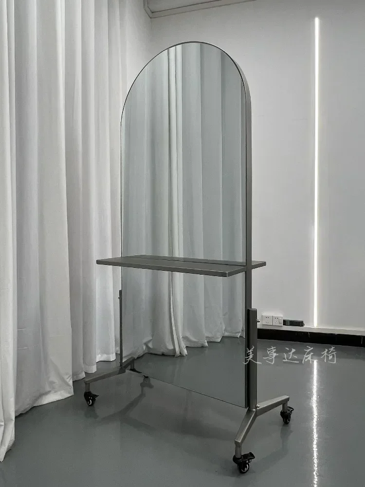 Cermin Lantai Stainless Steel Cermin Potong Rambut Cermin Ganda Seluler