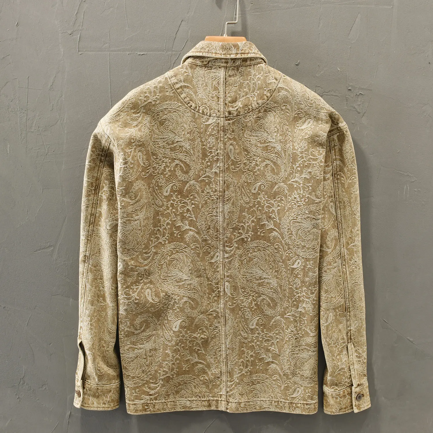 Neue Vintage Persönlichkeit Jacquard Webart Freizeit jacke Männer Frühling lose All-Match-Literatur Tasche bequeme Revers Kragen Mantel