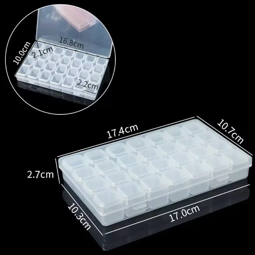 56/28 Grid Diamond Embroidery Box Painting Cross Stitch Tools Nail Accessory Boxes Case Useful Storage Dismountable image 5