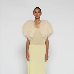 Women's Jacket Cropped Lamb Fur Bolero Jacket Real Mongolian Sheep Fur Coat Luxury Warm New Arrivals