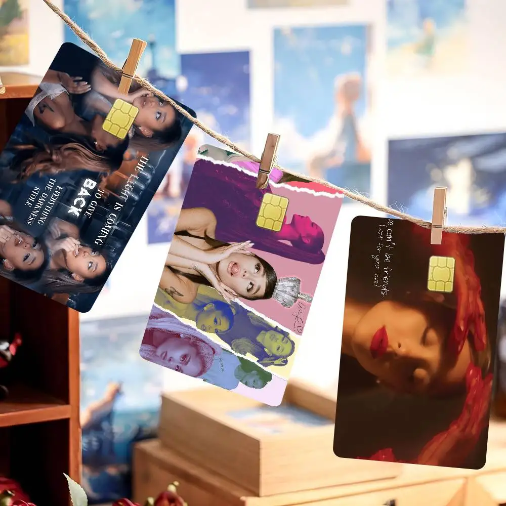Classic Pop Singer A-Ariana G-Grande Diy Credit Debit Card Sticker Party Sticker Decoration Waterproof Small Chip Card