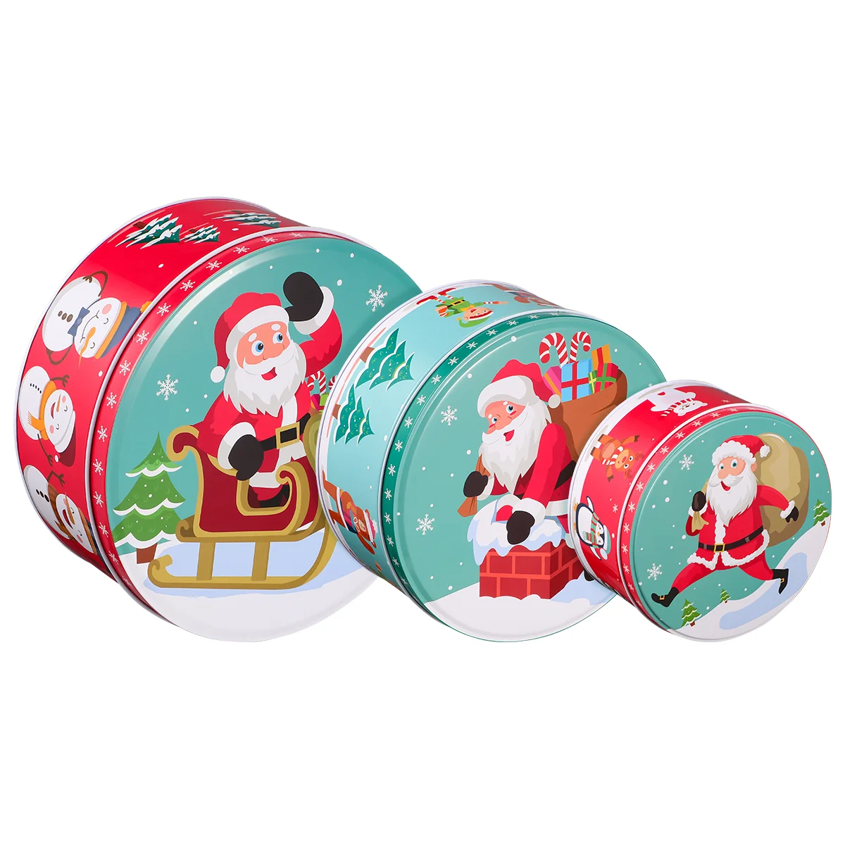 

Hemoton 3pcs Christmas Tinplate Cookie Tins Candies Biscuits Treat Boxes Small Gift Case christmas candy boxes