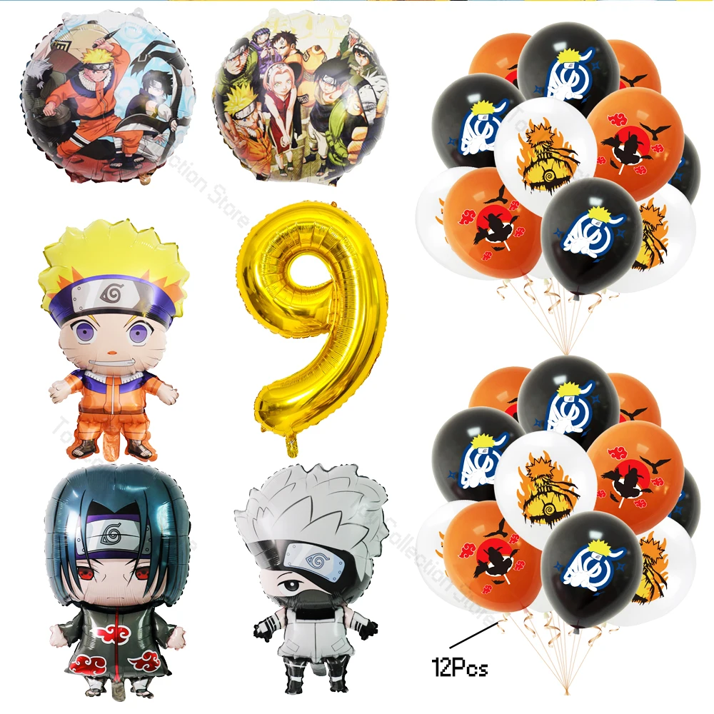 

1Set Foil Ballon Narutoed Kakashis Theme 18in Round Star Foil Ballon Helium Globos Party Supplies Decoration Festivel Gift Cake