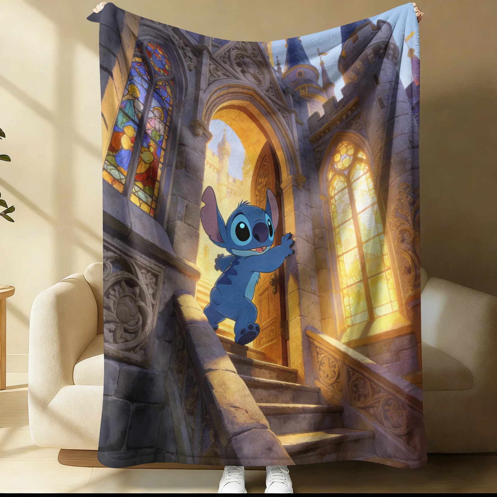 Manta cálida con diseño del Palacio de Aladdin de Disney, manta de felpa con estampado gráfico para sala de estar, colcha de franela, funda para sofá y cama