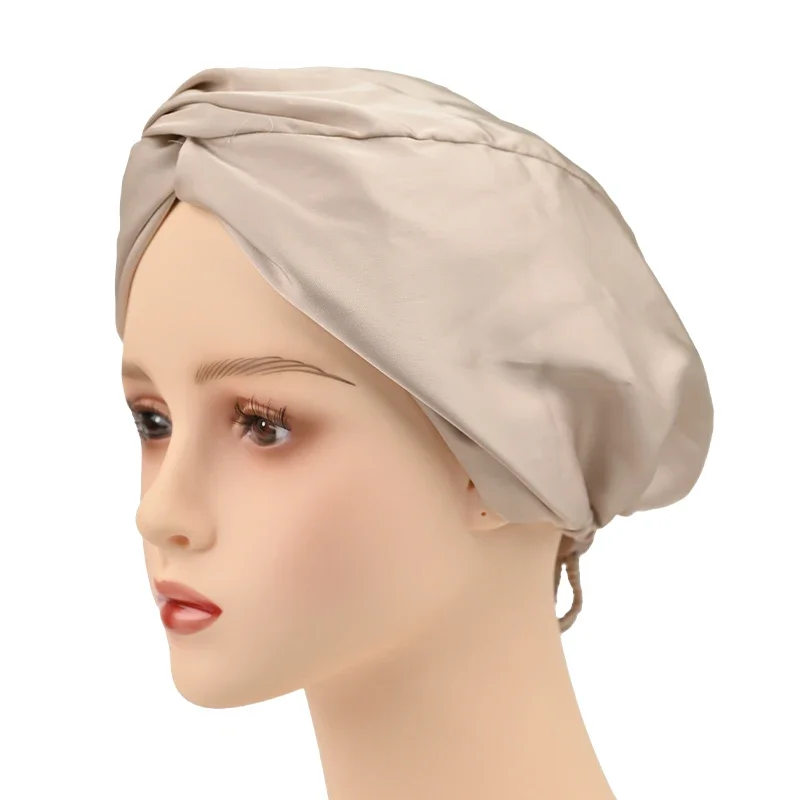 Women's Sleeping Satin Elastic Hair Care Night Cap Absorbent Bath Towel Absorbent Shampoo Dry Hair Towel Adjustment Buckle