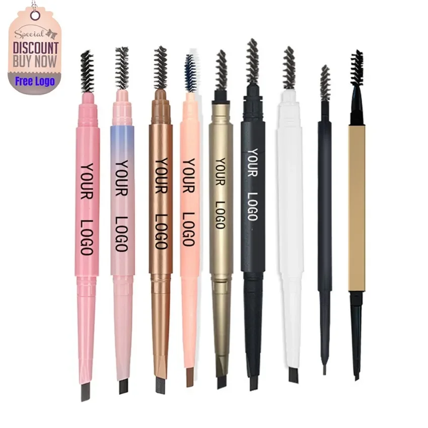 

16 Tubes Waterproof Eyebrow Pencil Private Label Dark Brown Coffee Long Lasting Pigment Eye Brow Pen Custom Logo