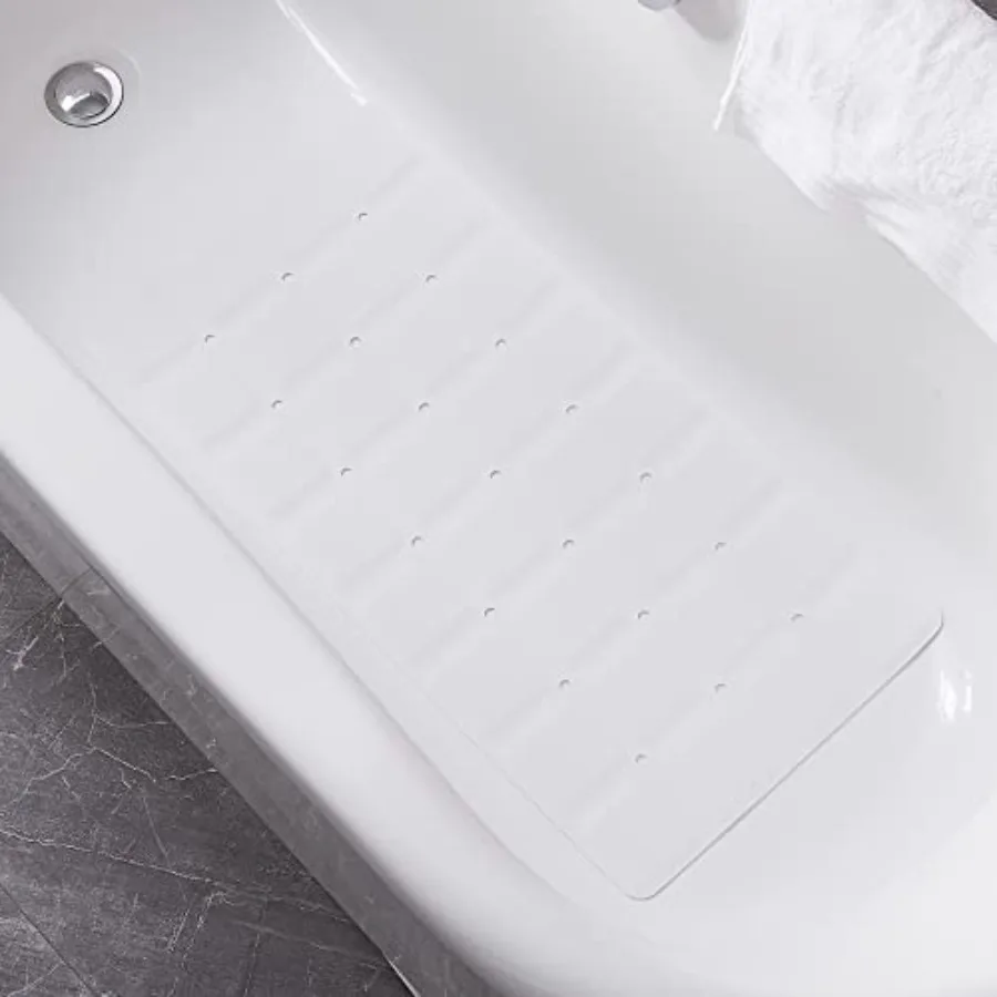 Alfombrilla de Baño Plegable Antideslizante de Silicona, Alfombrilla para Bañera y Ducha sin Ventosas para Bañeras Texturizadas y Revestidas, Plegable - Blanco 28