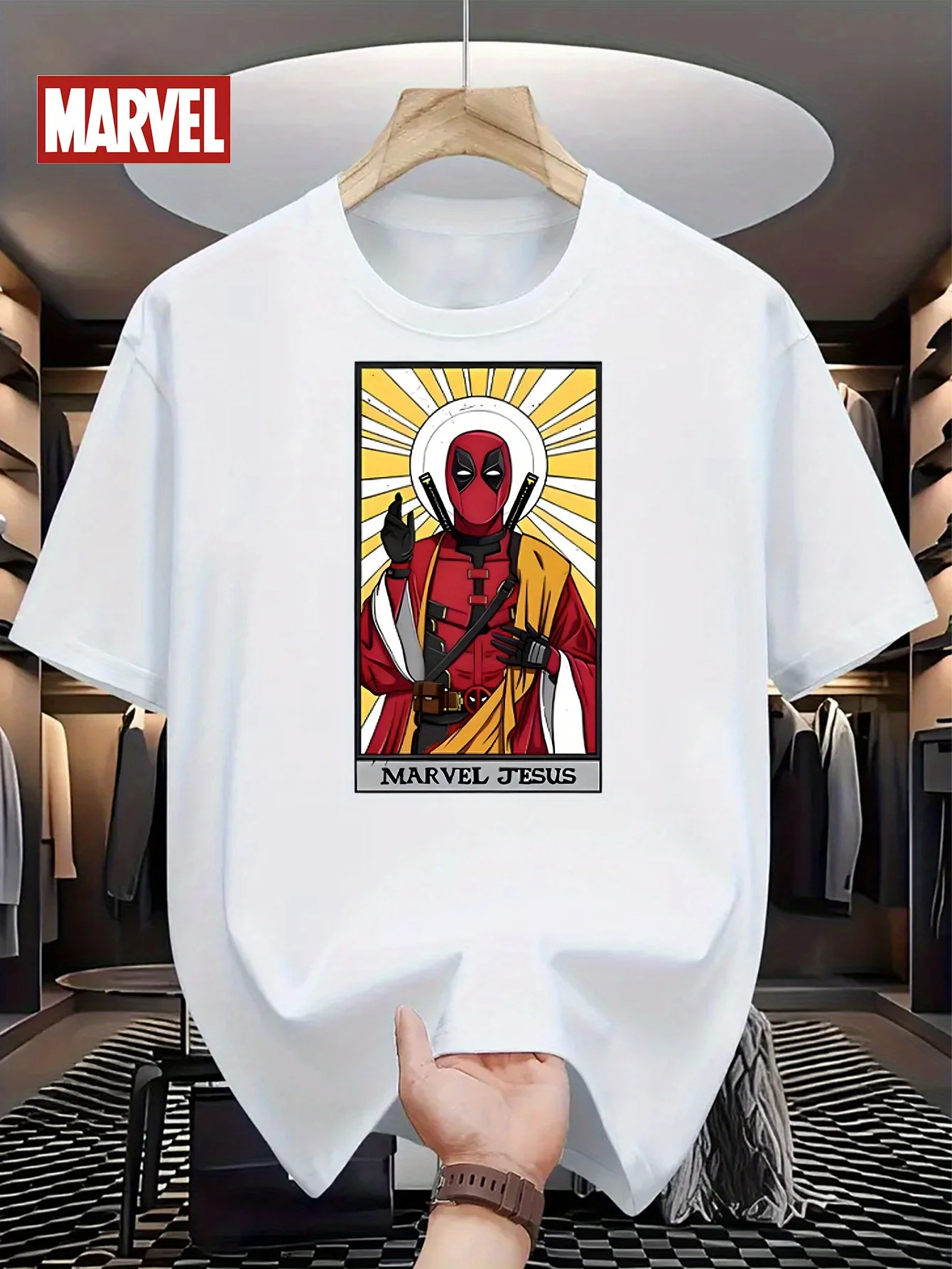 

Летняя футболка для мальчиков Marvel Deadpool, одежда для отца и сына, детская семейная одежда для родителей и детей, повседневная мужская одежда большого размера с короткими рукавами Y2k