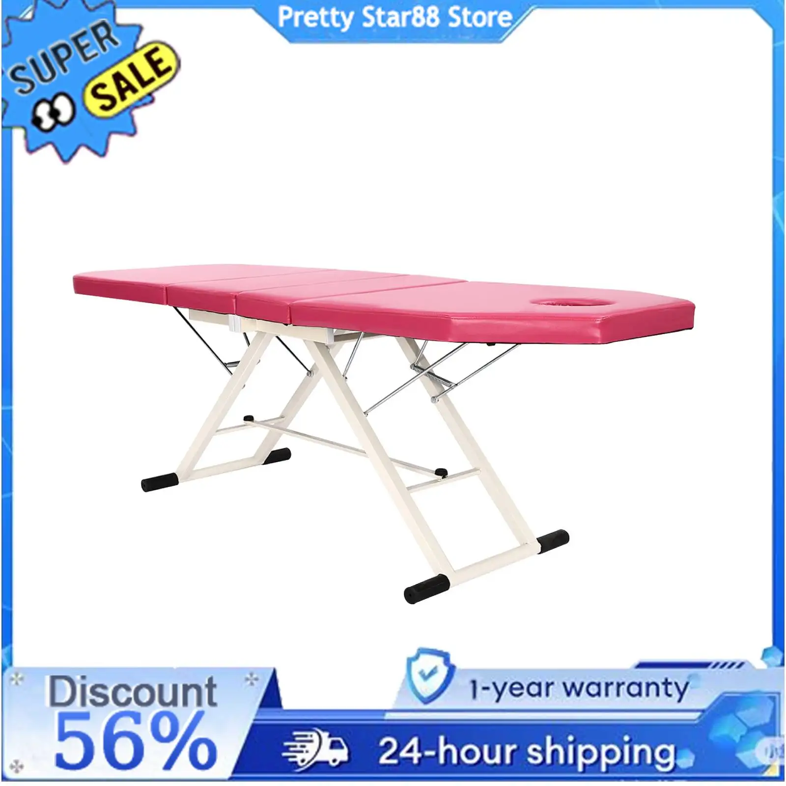 Lit de beauté pliable, imperméable et résistant à l'huile, rose/blanc/noir, Table de Massage Portable, coussinets antidérapants