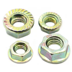 10-50pcs DIN6923 Color Zinc Steel Hexagon Flange Nut Pinking Slip Locking Lock Nuts M3 M4 M5 M6 M8 M10