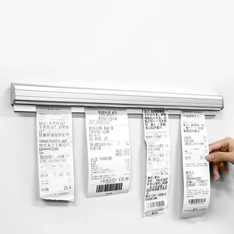 

Kitchen Takeaway Order Organizer Ticket Holder Restaurant Kitchen Punch-Free Menu Holder Aluminum Alloy Single Arranging Device