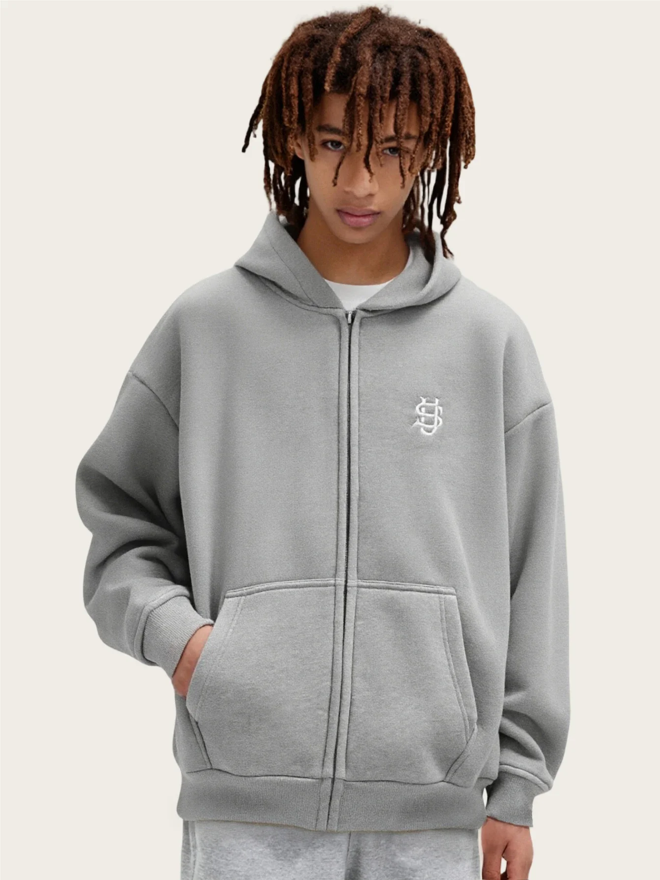 カジュアルなジップアップパーカー 女性用 刺繍模様入り 秋ジャケット 秋のファッション シンプルなスタイル アウターパーカージャケット ユニセックス