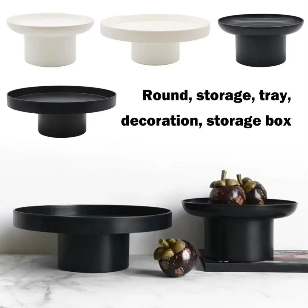 Plateau de rangement nordique pour fruits, style INS, minimaliste, noir et blanc, support simple pour aliments et boissons, pour aromathérapie et bureau