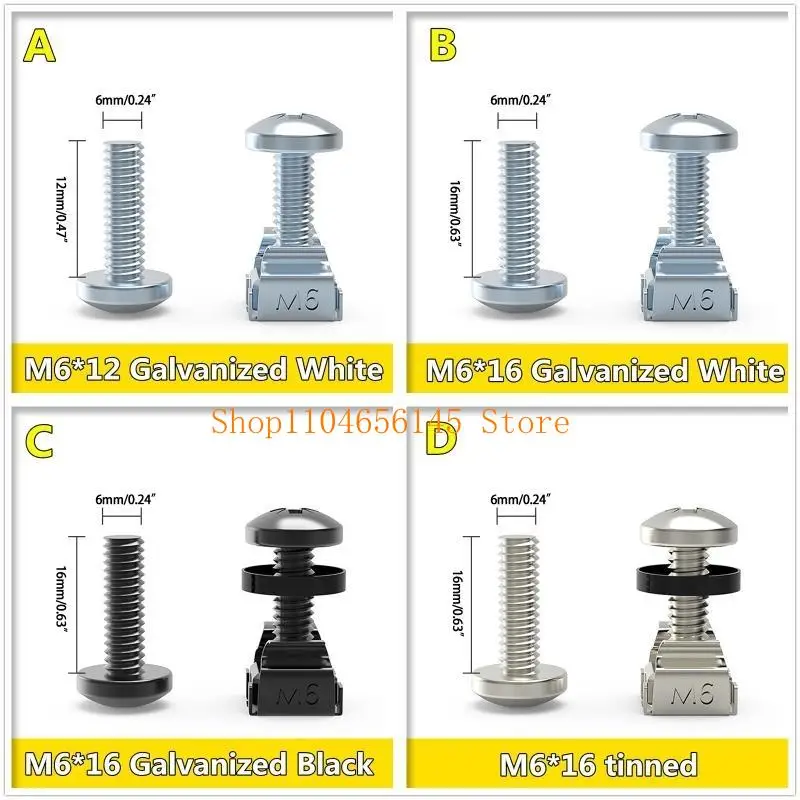 5ASD M6X12MM da 16 mm Server Server Server Scaffali montati Rimpasto a vite