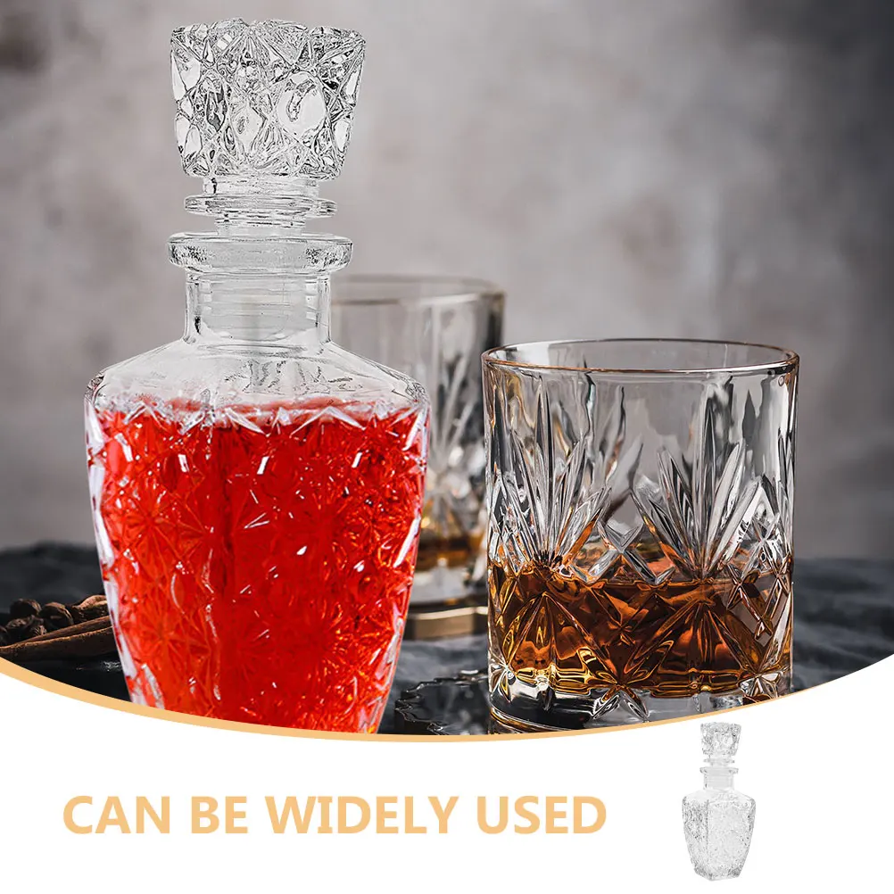 

2Pcs High Quality Glass Wine Bottle Clear Whiskey Bottle for Alcohol Storage Reusable Bar Drinking Vessel Decanter