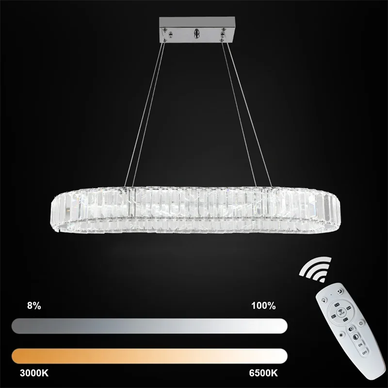 Imagem -03 - Anéis Lustres para Sala de Jantar Iluminação do Teto Lustre Pendant Modern Home Decor Pendurado Iluminação Luxo Aço Inoxidável