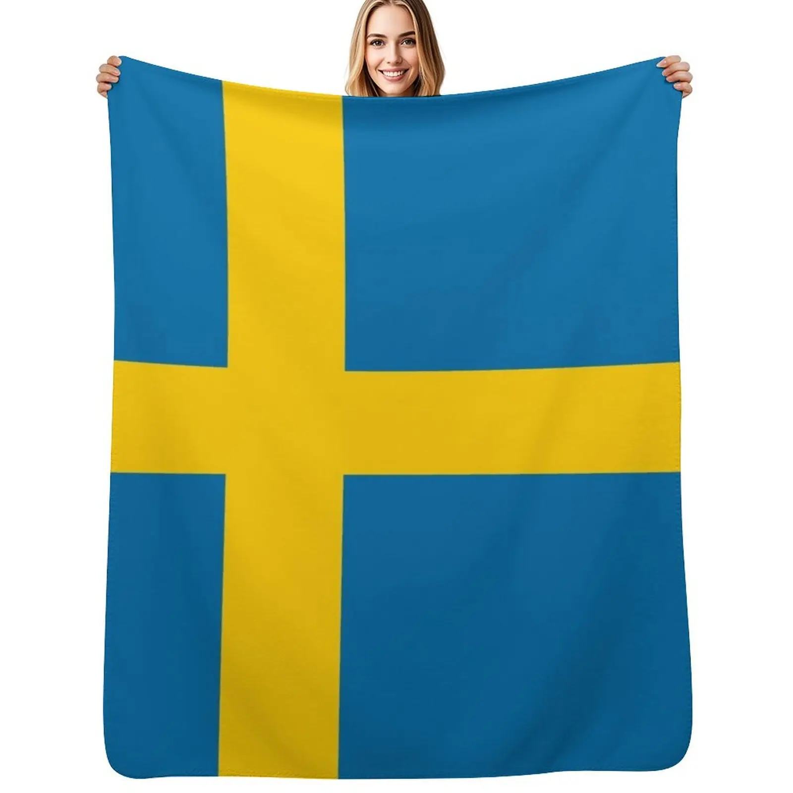 Swedish Flag Throw Blanket Blankets For Baby decorative Soft Plaid Baby Soft Plush Plaid warm for winter Blankets