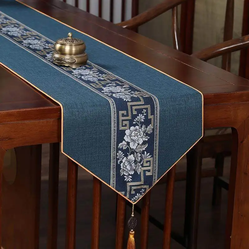 

Modern Minimalist High-End Waterproof Tea Table Mat Long Tablecloth Tea Desk Cloth Table Flag Chinese Style Trendy
