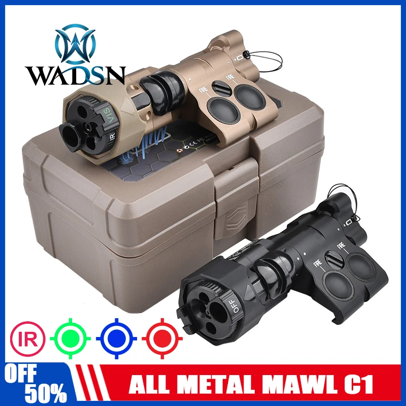 

WADSN Tactical MAWL-C1 Full Function Indicator Red Green Blue Laser Mawl IR Visible White LED Aiming Whitelight Strobe CNC Metal