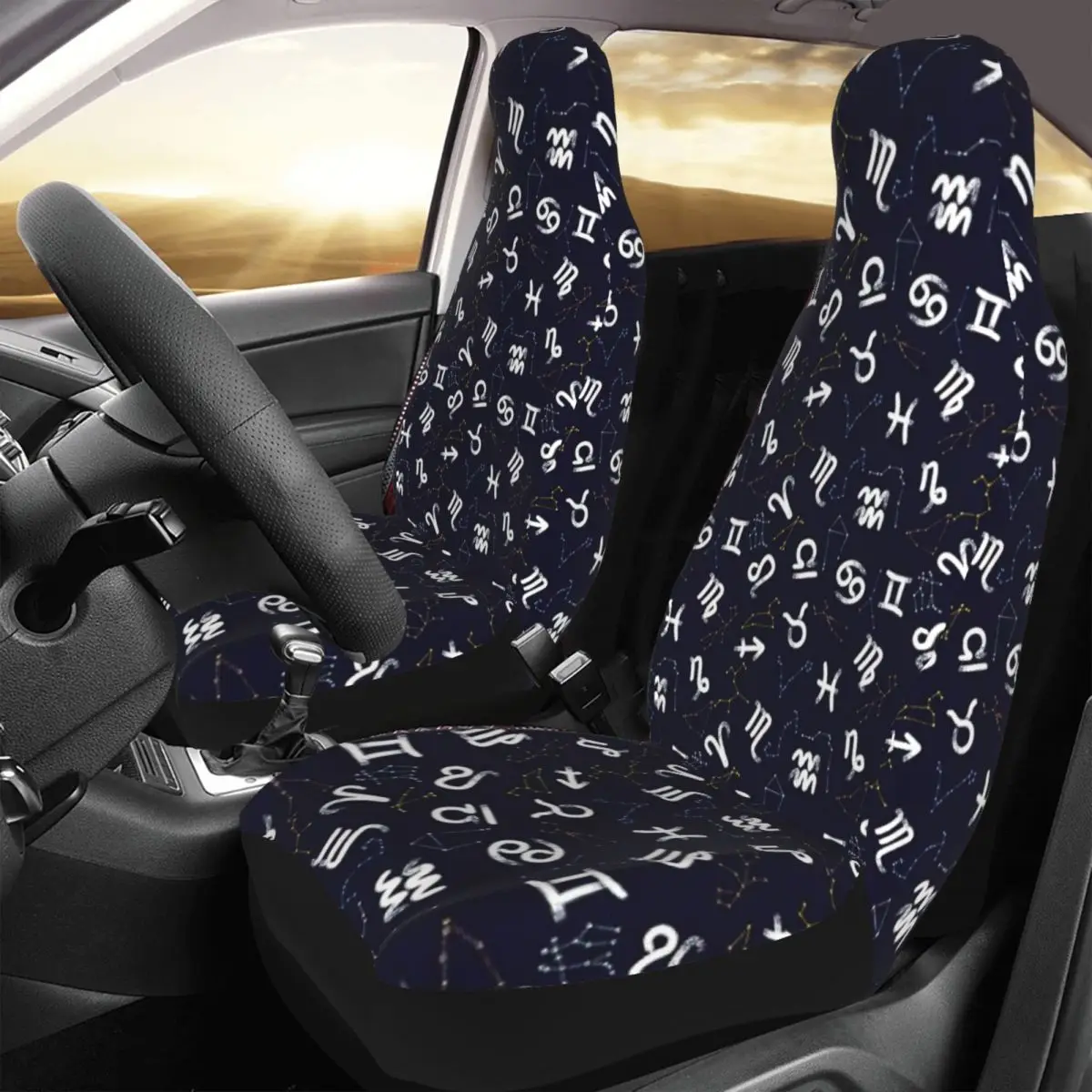 

Constellation Car Seat Cover Custom Printing Universal Front Protector Accessories Cushion Set