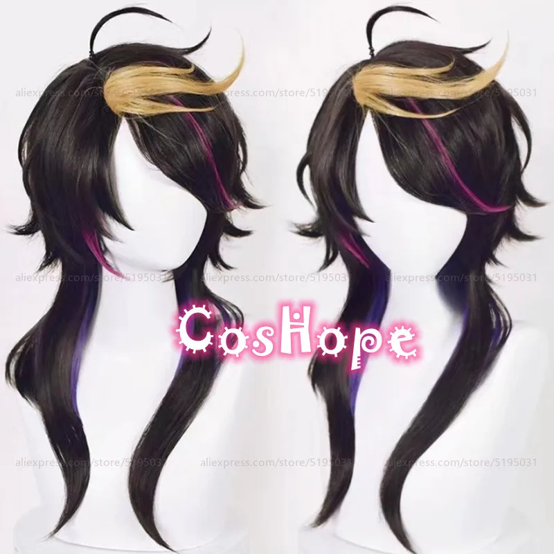 ShuYamino Cosplay Wig 50cm Black Wig Cosplay Anime Wigs Heat Resistant Synthetic Wigs Halloween