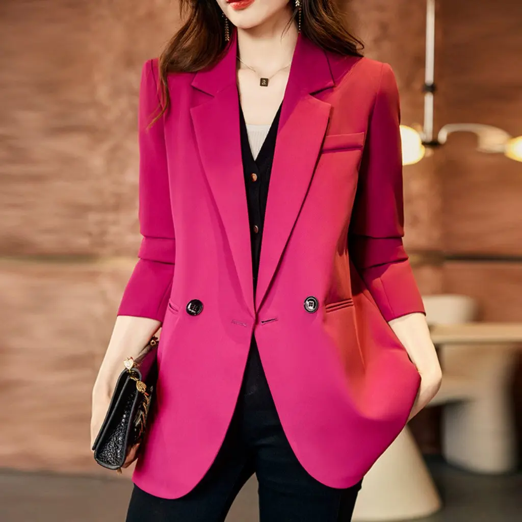 

Женский маленький пиджак рисового абрикосового цвета, весна-лето, модный топ с высокой чувствительностью для деловой повседневной одежды