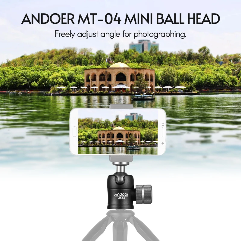 Andoer MT-04 Mini Ball Head 360 Degrees Panoramic Ballhead w/ Standard 1/4 Screw for Mounting DSLR Cameras Light Stand Monopod