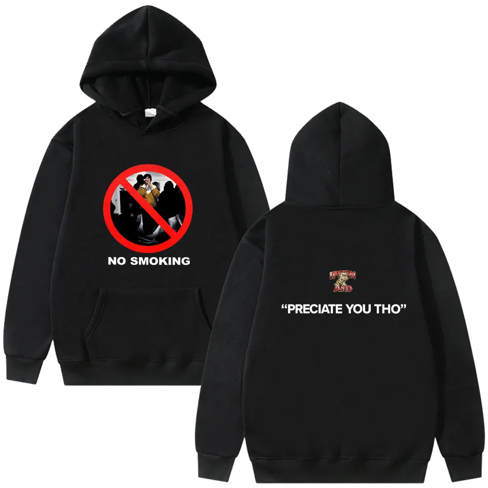 

Rapper Lil Tjay No Smoking Preciate You Tho Merch 2026 Hoodie Men Women Fashion Oversized Hip Hop Pullover Male Vintage Hoodies
