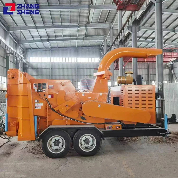 tracked tree branch wood chipper shredder flywheel chipper wood crusher 24