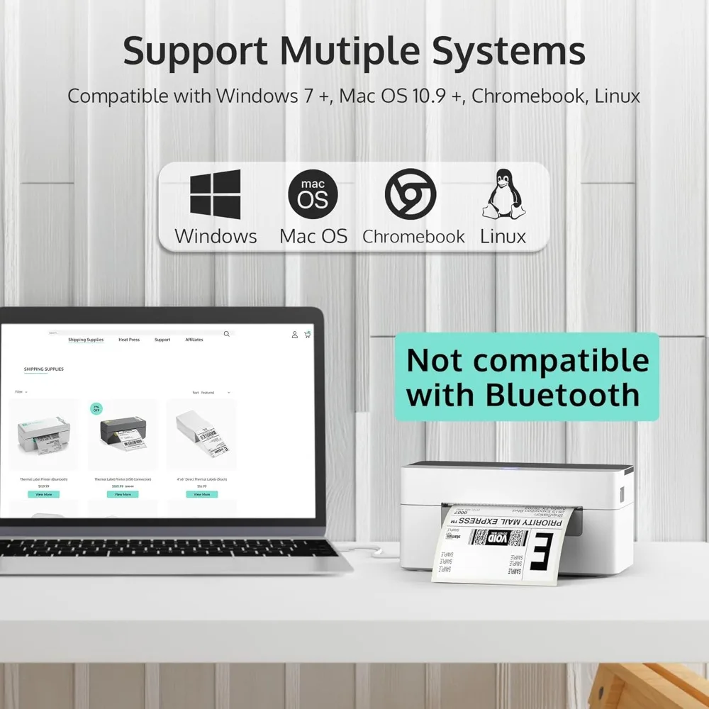 Shipping Label Printer, USB 4x6 Label Printer for Shipping Packages, High Speed Thermal Printer