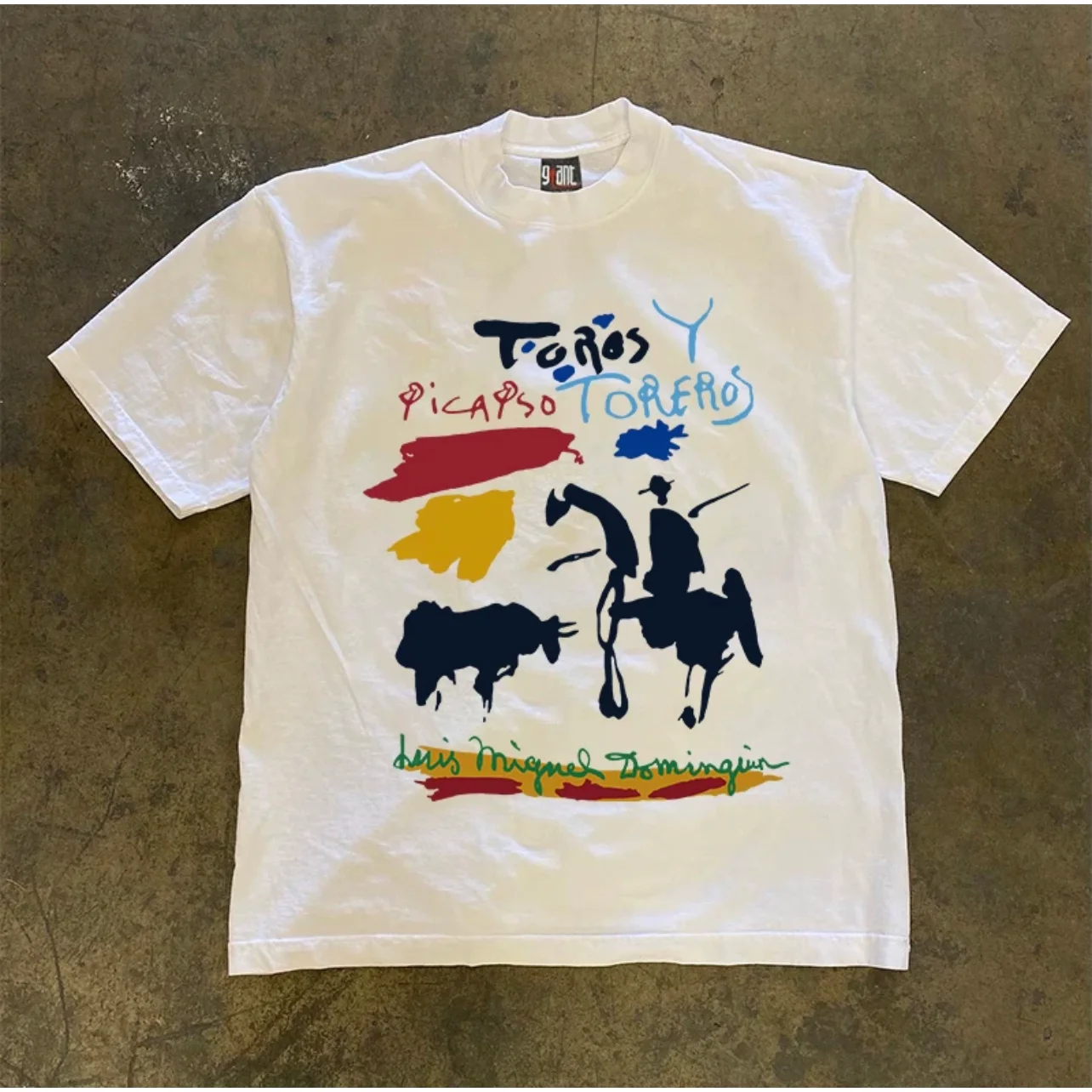 純綿260gヘビーウェイト闘牛士ヒップホップユニセックス半袖tシャツカップルスタイル快適で通気性のあるカジュアルトップス